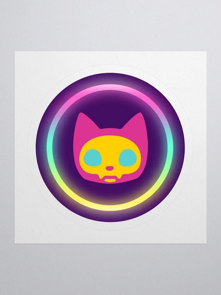 Taigi's Neon Cat Skull Sticker product image (1)