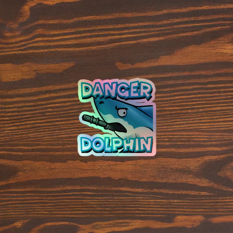 Danger Dolphin Holographic Sticker product image (5)