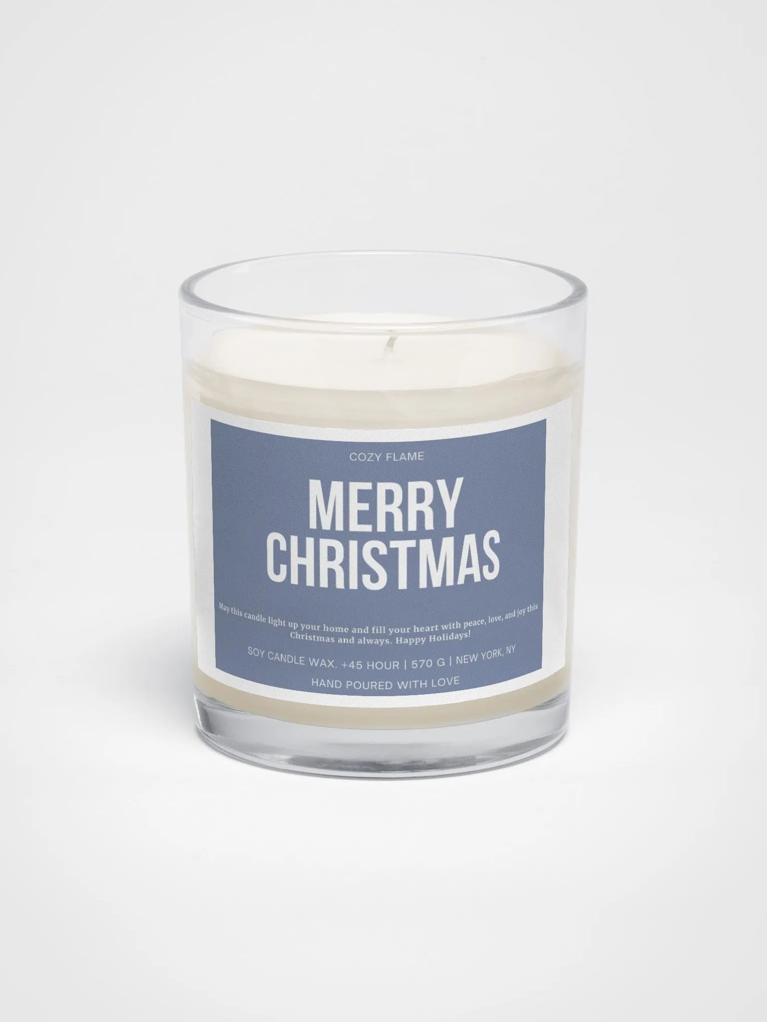 Merry Christmas Soy Wax Candle Blue Color product image (1)