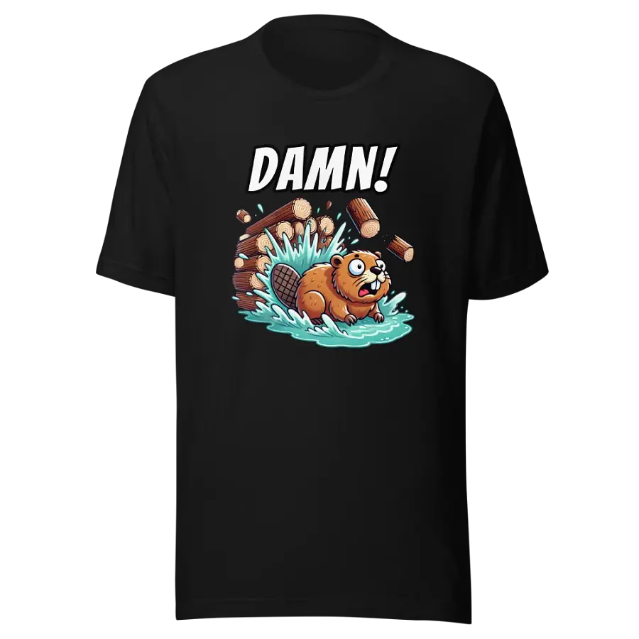 DAMN! - Bad Luck Beaver - Funny Meme T-Shirt - Bella Canvas 3001 Unisex Staple T-Shirt product image (2)