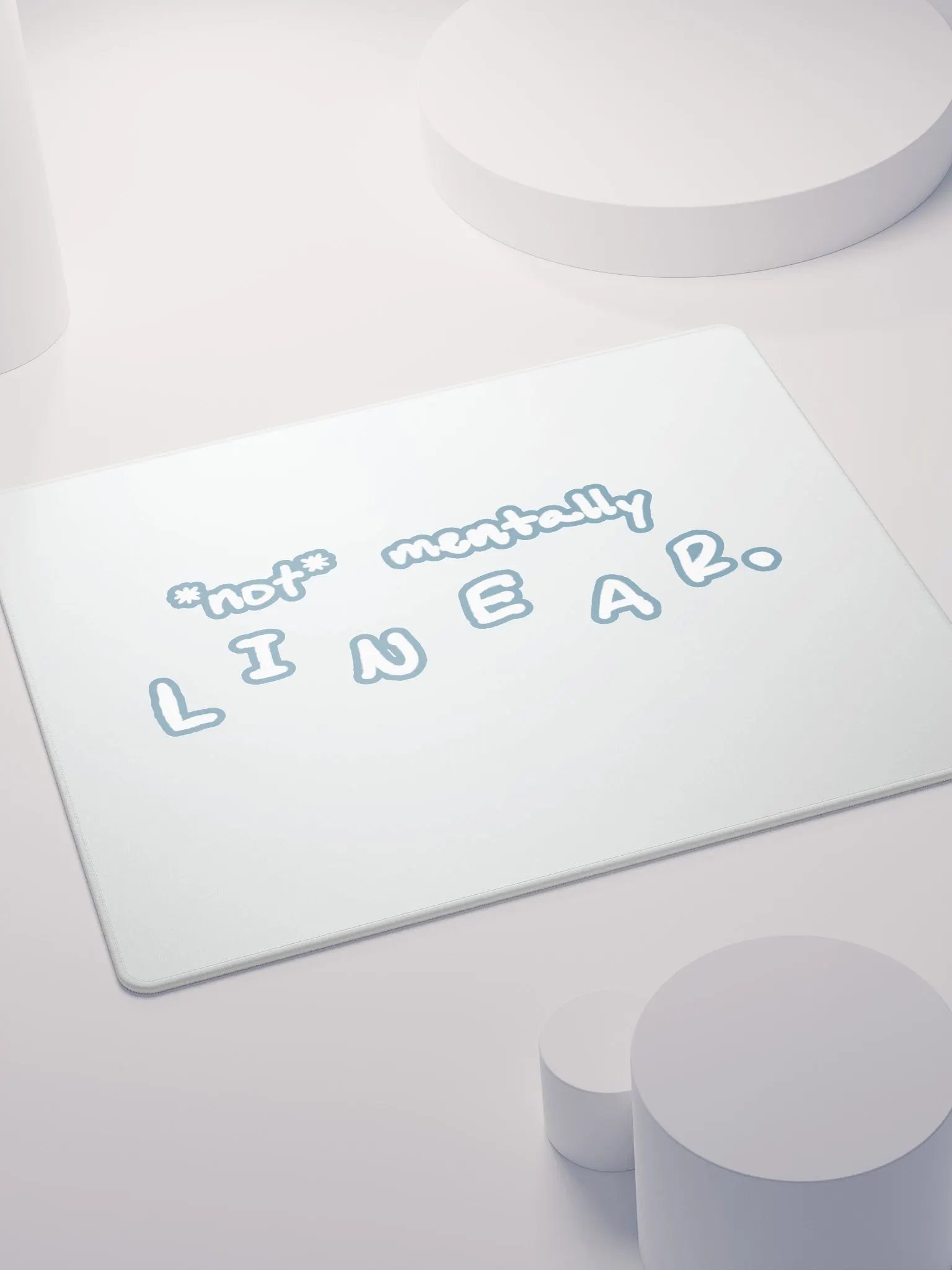 *not* mentally linear (lined design, #709AAF) mouse pad product image (4)