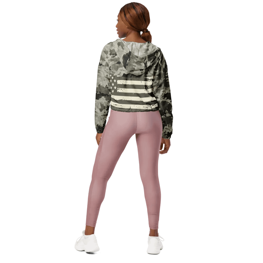Rebel Gamer Camo Cropped Hoodie Windbreaker product image (6)