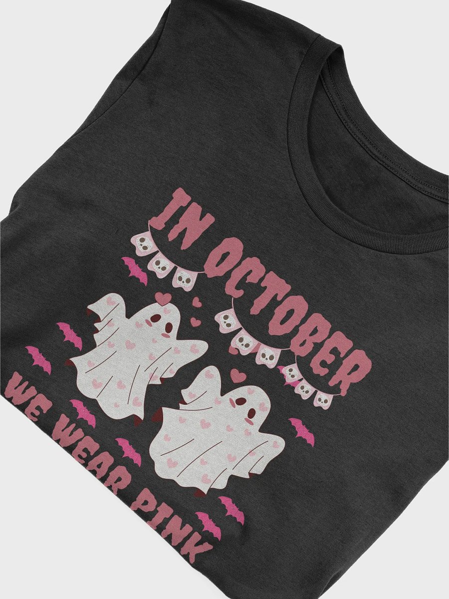 In October We Wear Pink Ghost Witch Breast Cancer Awareness T-Shirt product image (5)