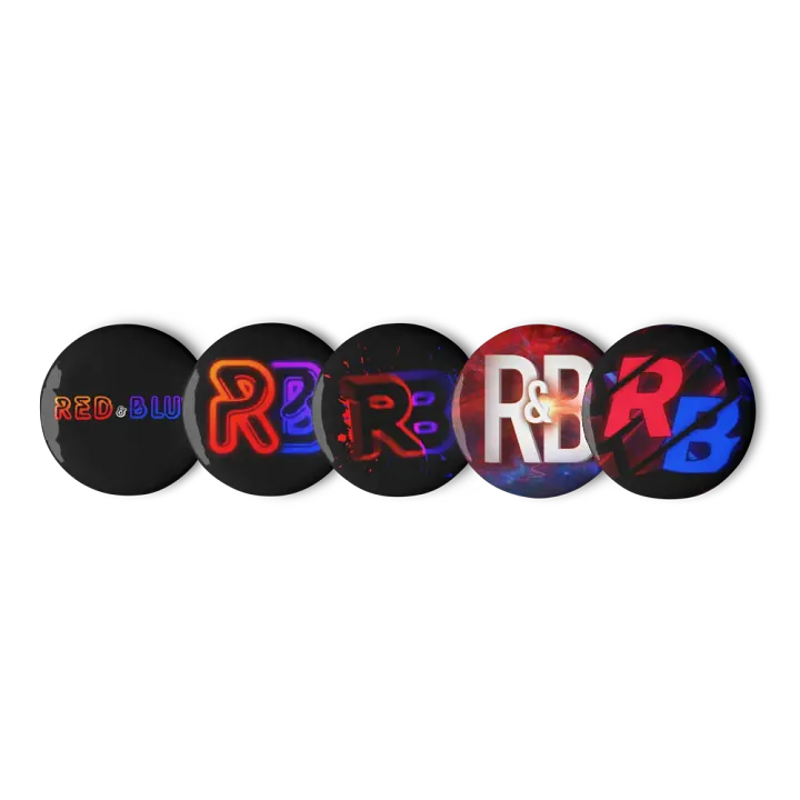 Red & Blue™ Logo Pin Buttons Set product image (1)
