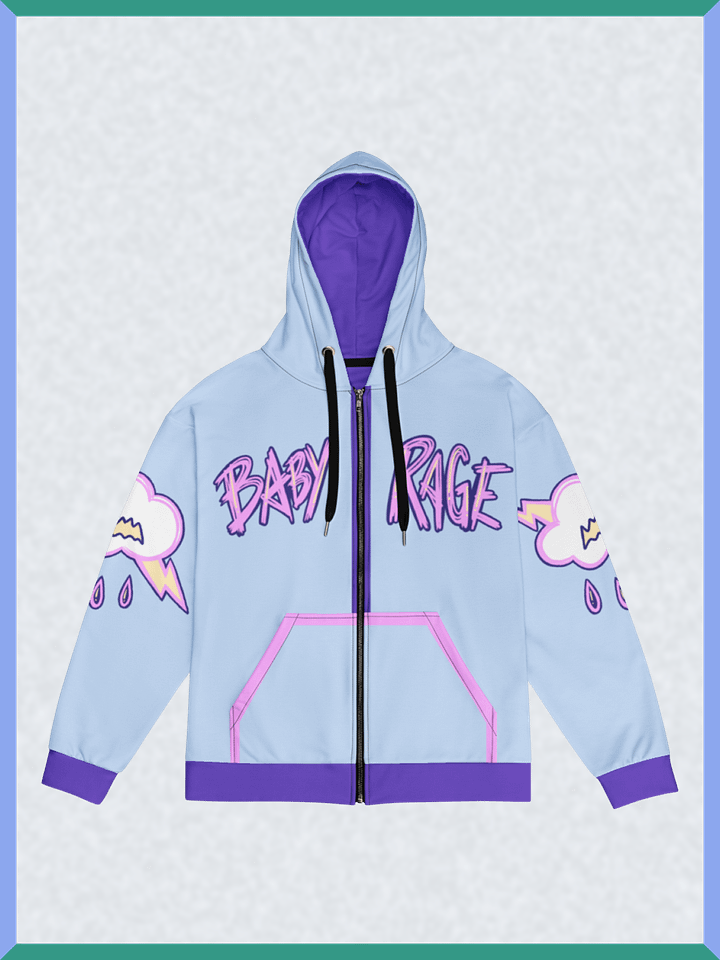 Baby Rage Pink Trim Pocket - Zipper Hoodie product image (1)