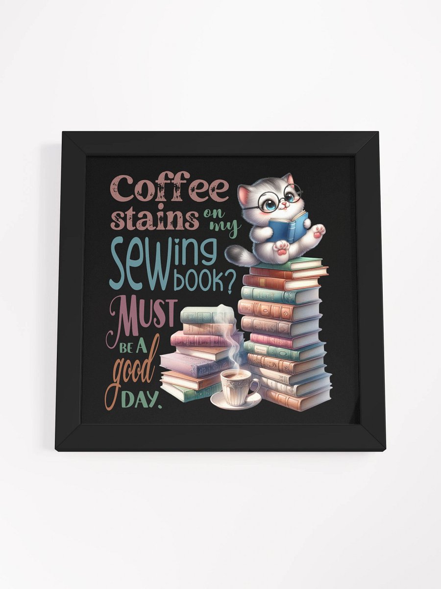 Whimsical Cat Books and Coffee Poster product image (49)