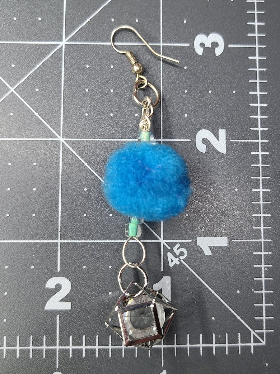 Blue Pom-Pom Earrings product image (4)