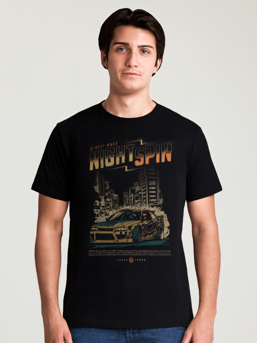 Night Spin Drift Street Race T-Shirt product image (1)
