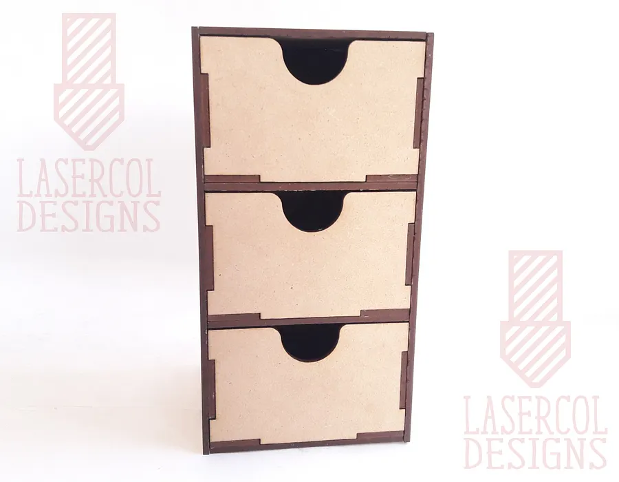Three Drawers Desk Organizer - Laser Cut Files product image (3)