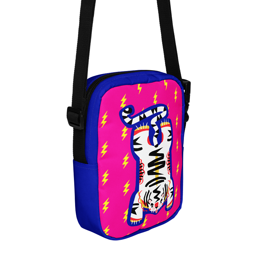 White Electric Tiger with Pink and Blue - Crossbody Bag product image (1)