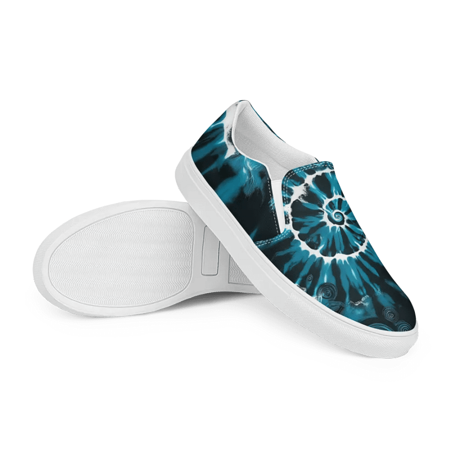 Ocean Tie and Dye Spirals Women's Canvas Slip-Ons product image (12)