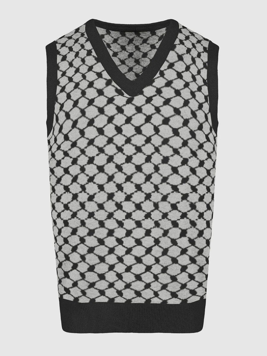 Keffiyeh Pullover Sweater Vest Grey and Black product image (3)