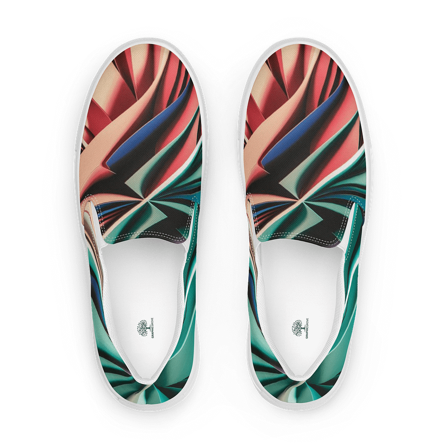 Graphic Grove Women's Slip-On Canvas Shoes: Abstract Art Meets Eco-Friendly Fashion product image (1)