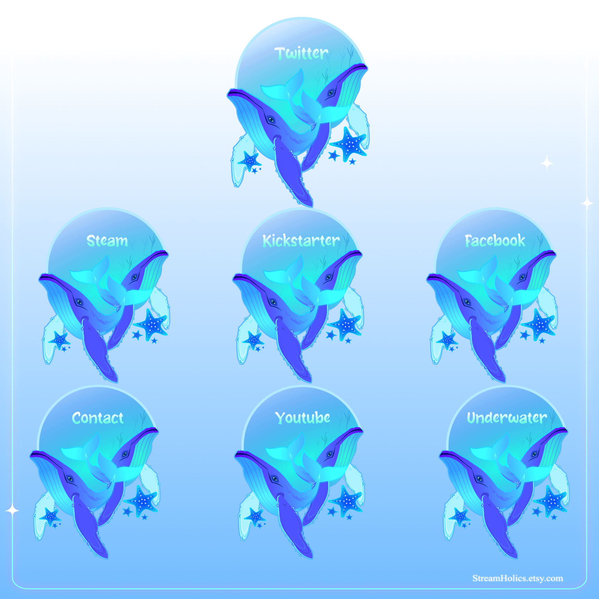 UNDERWATER Stream Overlay Animated Pack, Whale Stream Overlay Animated, Ocean Stream Overlay, Blue Stream Overlay Animated, Blue Overlay product image (5)