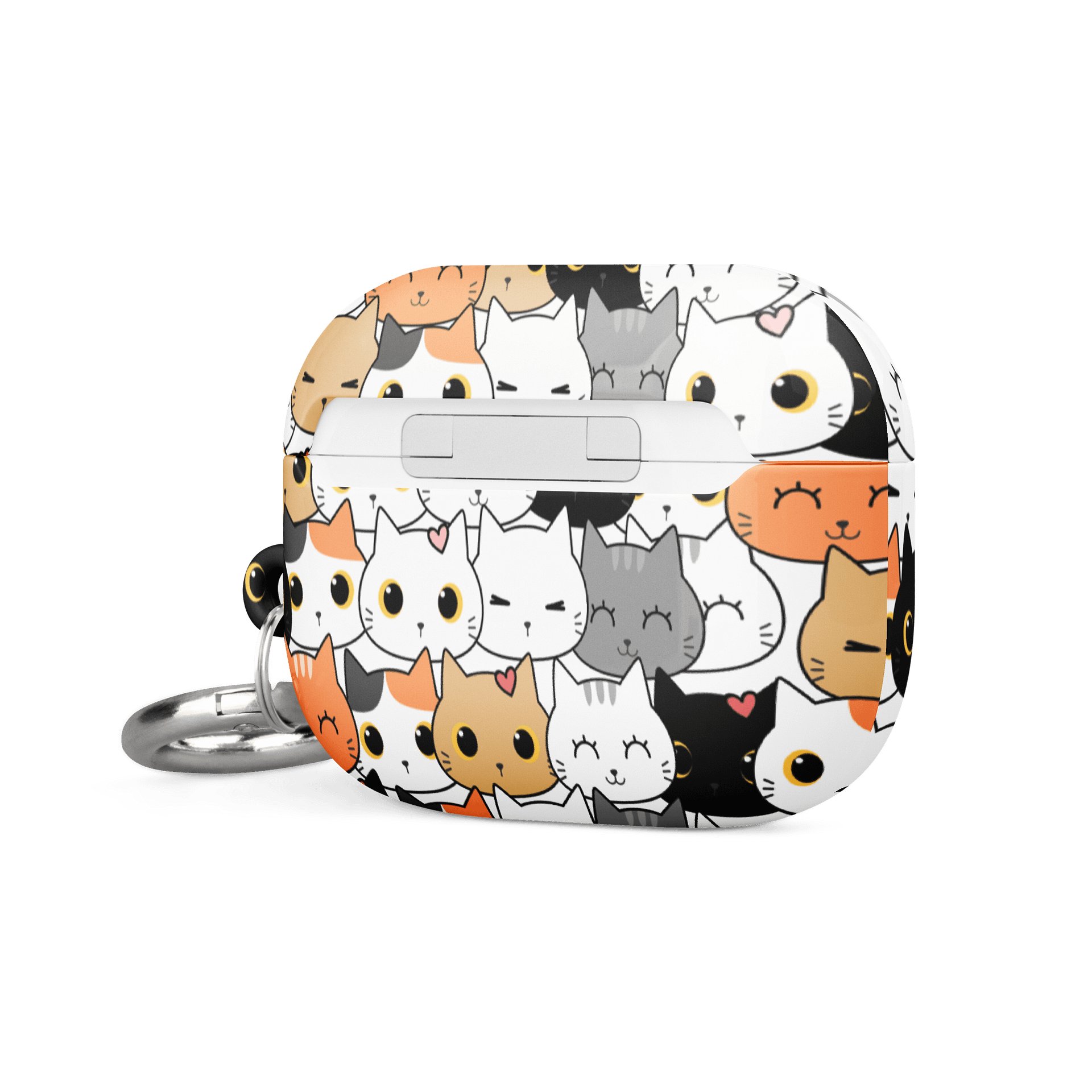 Whimsical Cat Faces All-Over Print AirPods® Case product image (20)