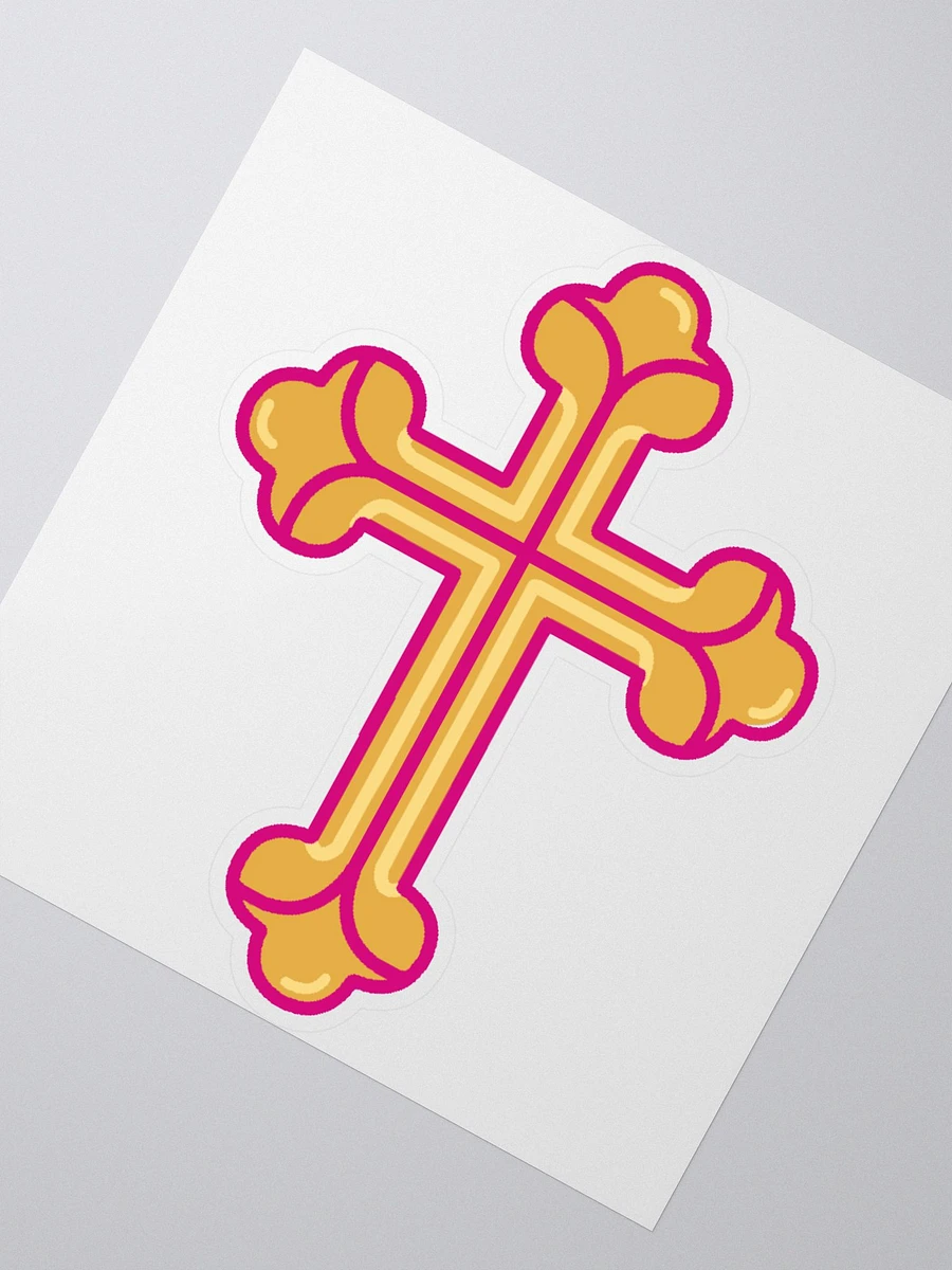 Gold & Pink Cross Sticker product image (1)