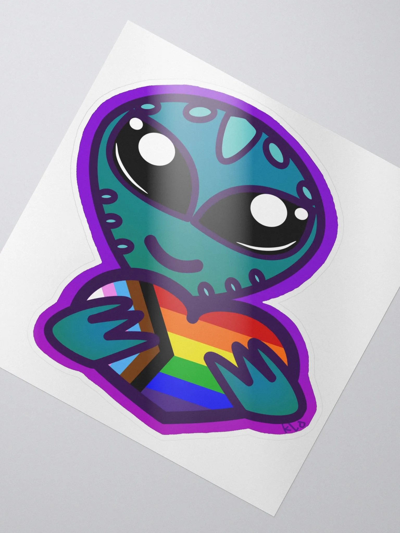 Inclusive Rainbow Pride Alien Sticker product image (3)