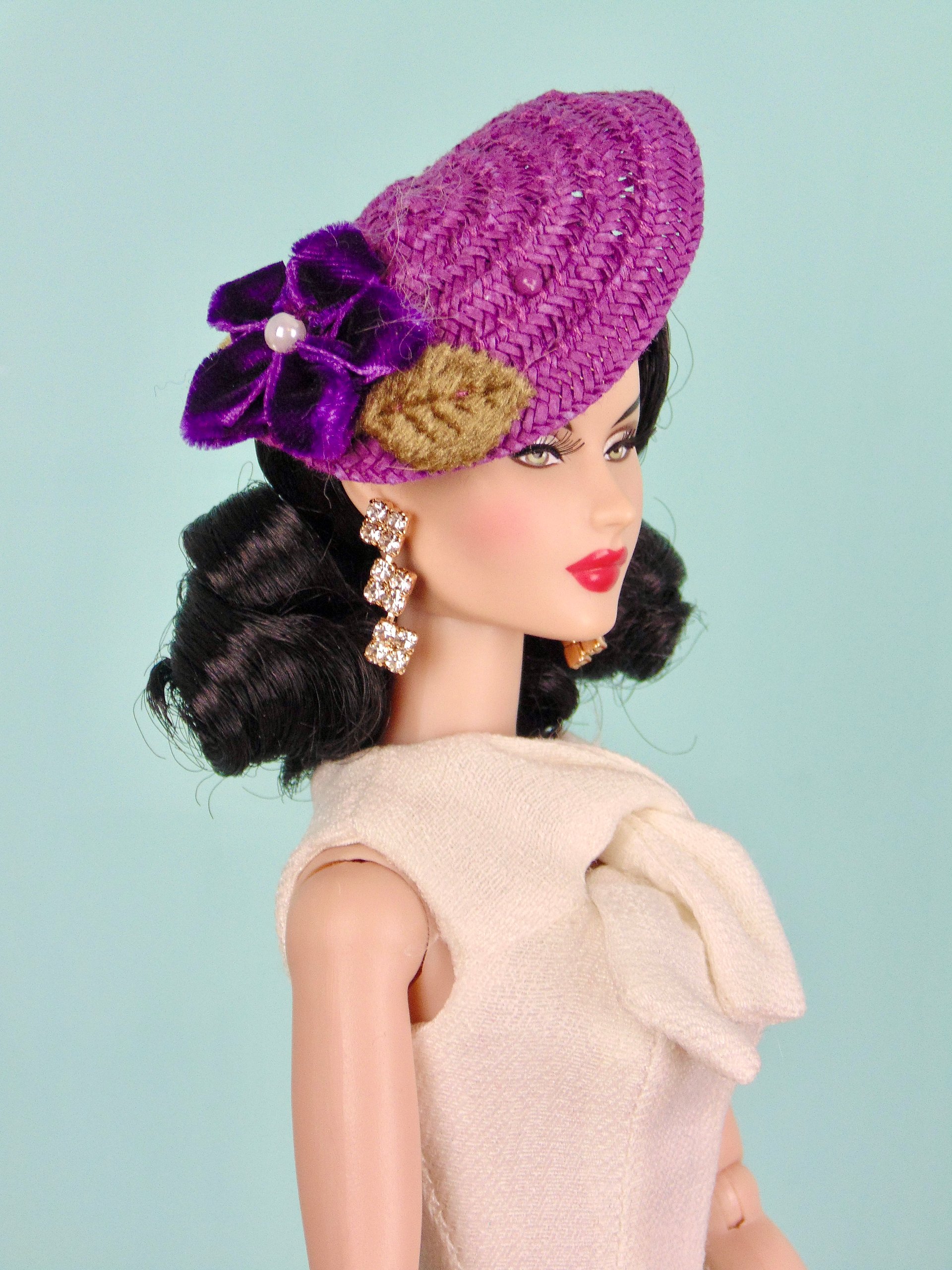 Aubergine hat for 12” fashion dolls product image (3)
