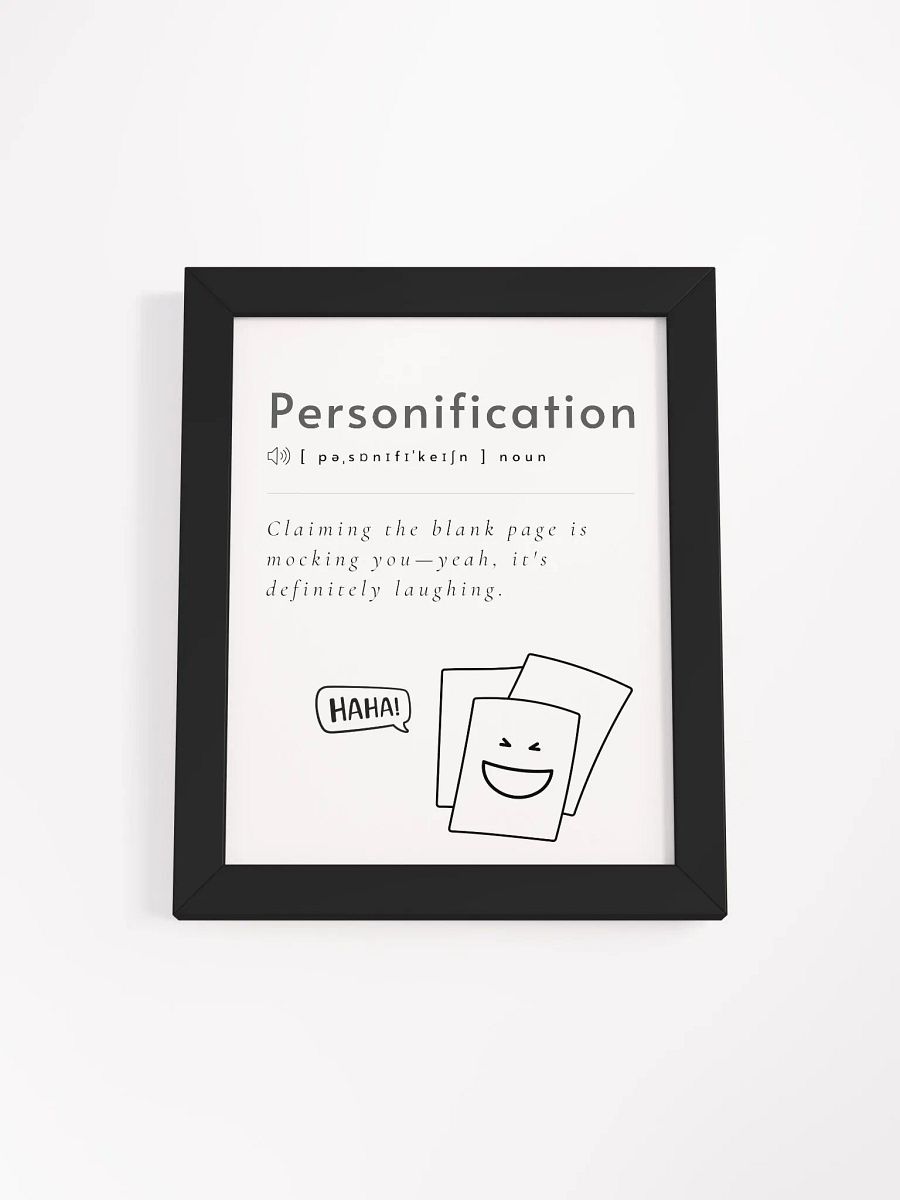 Personification Funny Definition Framed Matte Poster product image (2)
