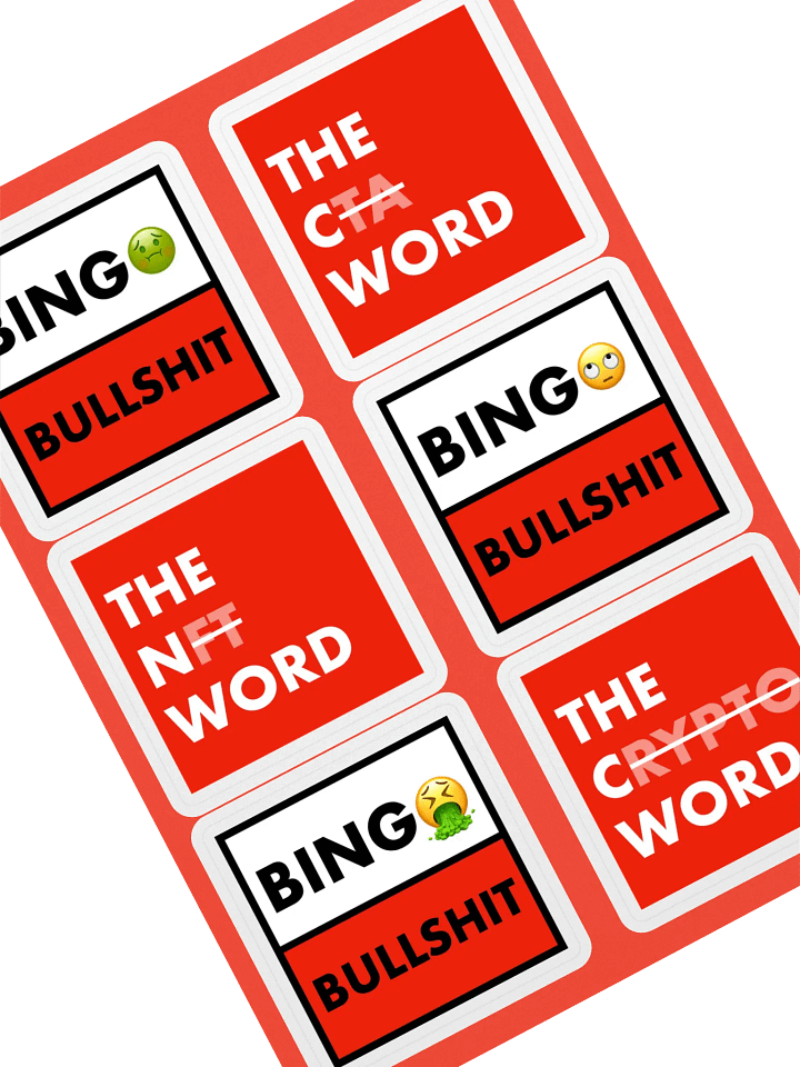 6 stickers BINGO BULLSHIT • planche A5 product image (2)