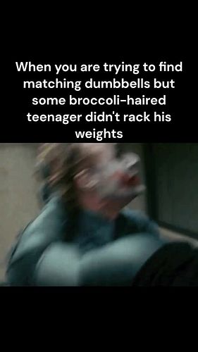 The most irritating thing in the gym 💪🏻
-
-
-
-
#batman #gym #gymmemes #funnygymvideos #broccolihair #rerackyourweights #weig...