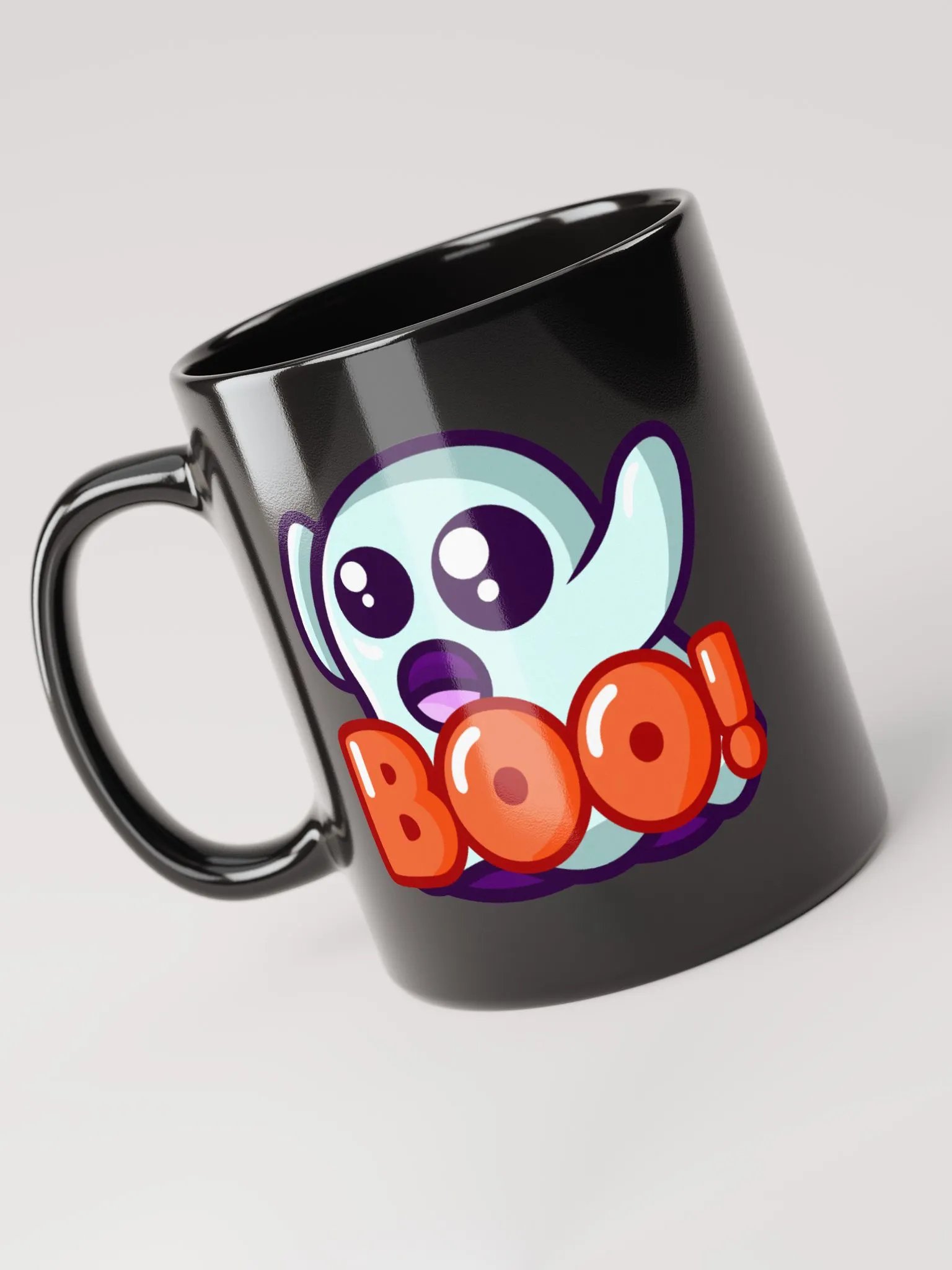 GHOSTIE BOO GLOSSY BLACK MUG product image (4)