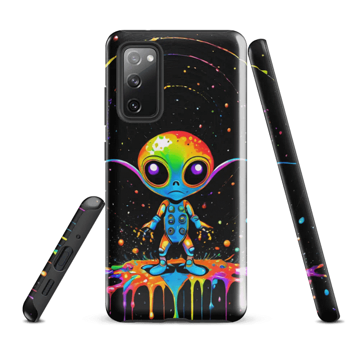 Tough Phone Case for Samsung® - Colorful Paint Splash Alien Dude product image (1)