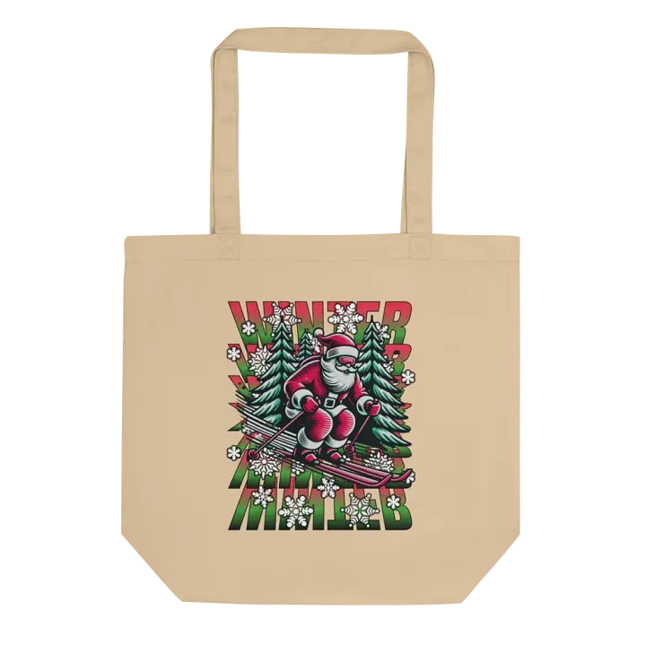 Winter Santa Skiing Wonderland Eco Tote Bag product image (1)