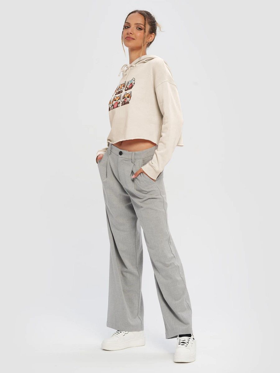 Red panda emote cropped lightweight hoodie product image (6)