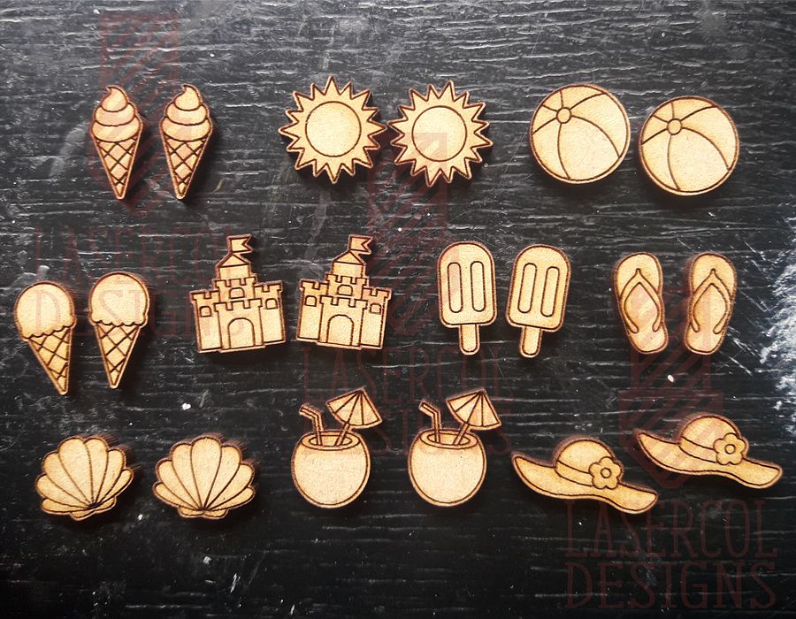 Summer Cut Outs and Stud Earrings - Laser Cut Files product image (9)
