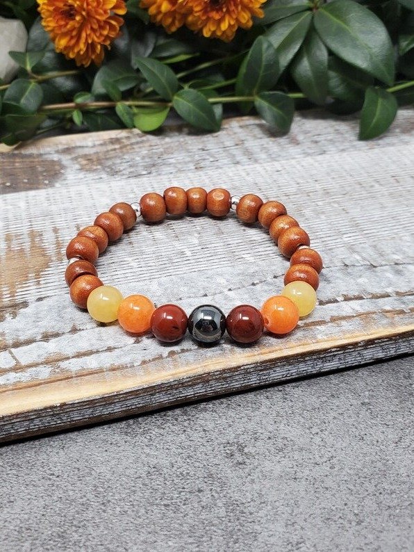 Rooted Energy Bracelet | Hematite, Red Jasper, Orange Aventurine & Yellow Aventurine | Chakra Healing Bracelet product image (2)