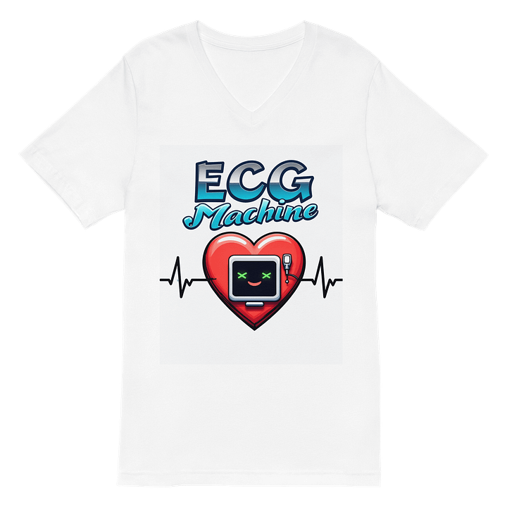 Smiling Heart ECG Machine V-Neck Tee product image (2)