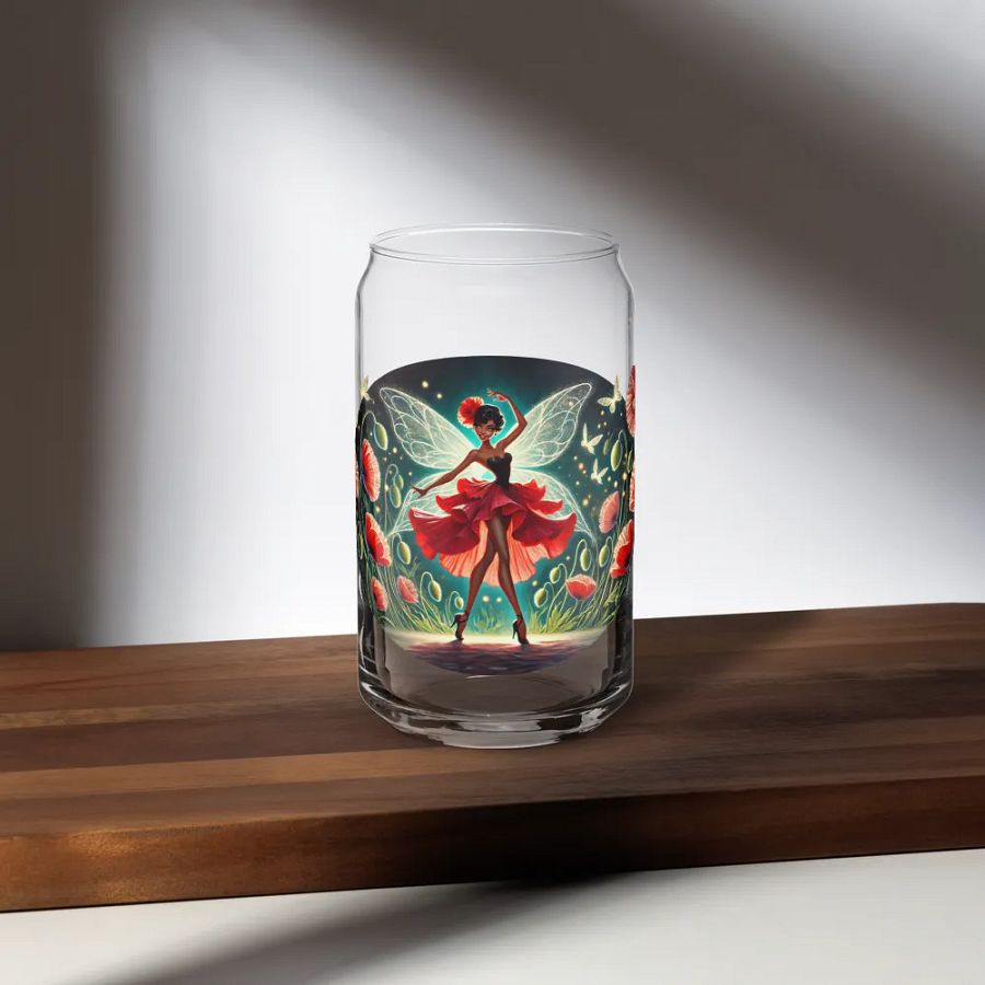 Poppy Fairy Fantasy Glass with Optional Lid and Straw product image (35)