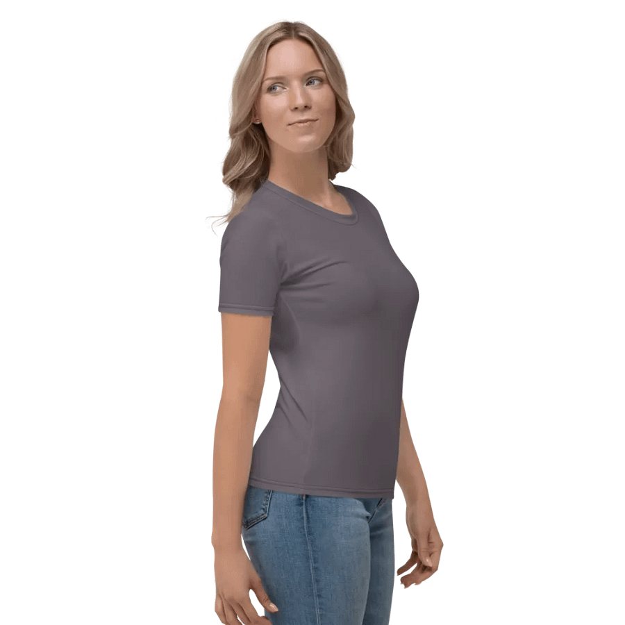 Plain Dark Brown Light Summer Women's Crewneck Polyester Heavyweight Premium T-Shirt by Treasure Pie product image (7)
