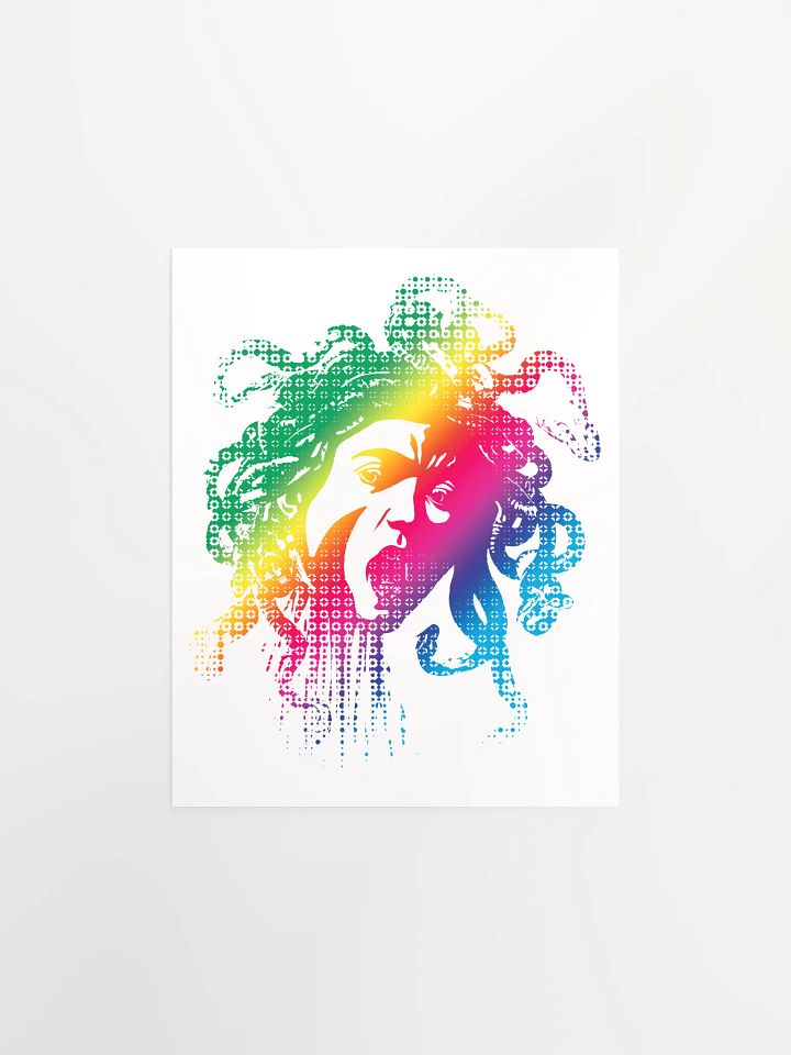 Rainbow Halftone Medusa on White - Print product image (2)