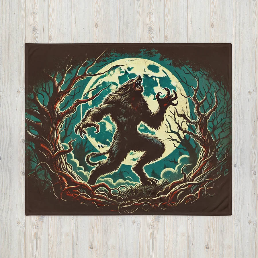 Werewolf Under a Full Moon Throw Blanket product image (16)