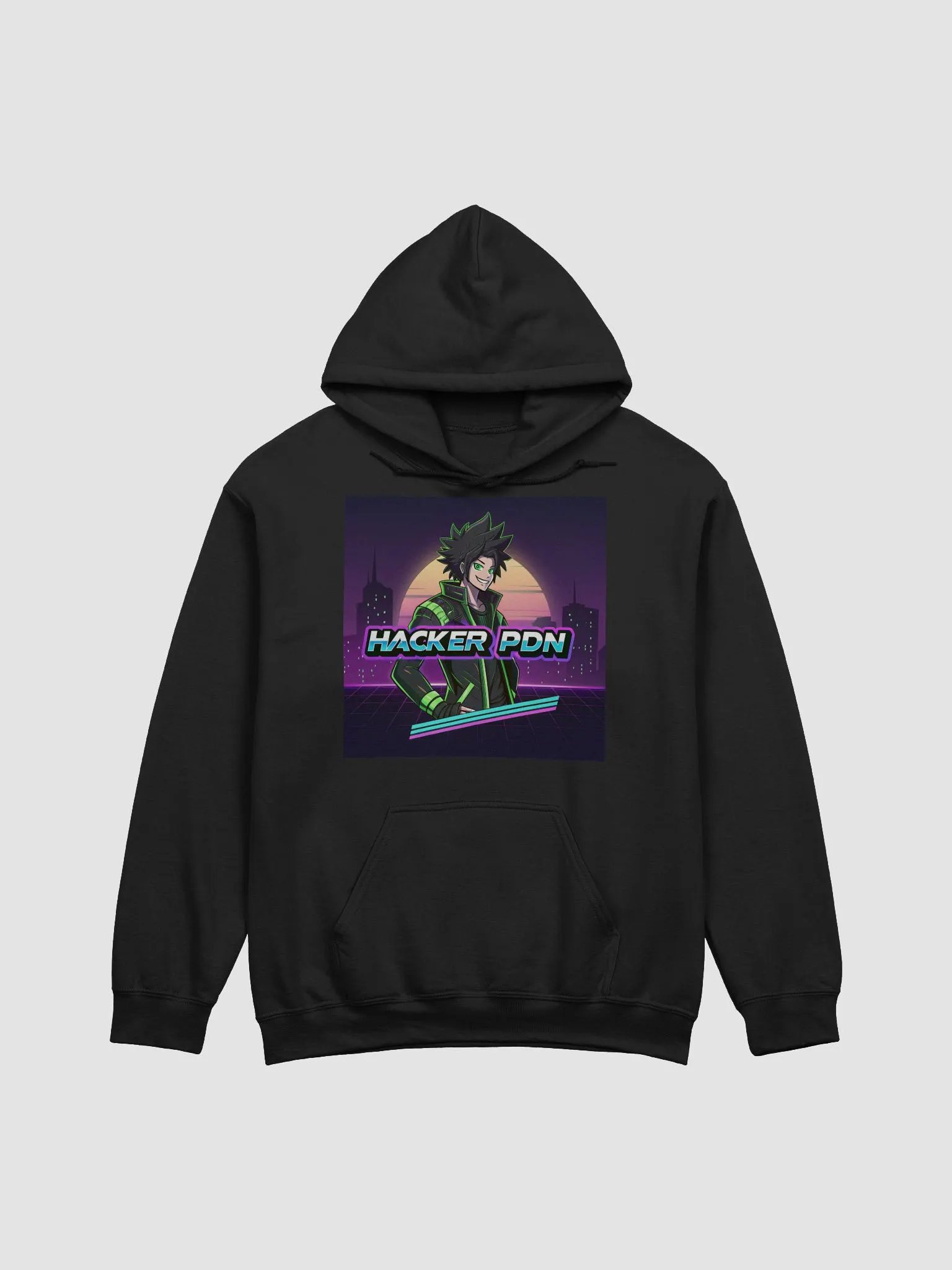 Neon Hacker City Classic Hoodie product image (2)