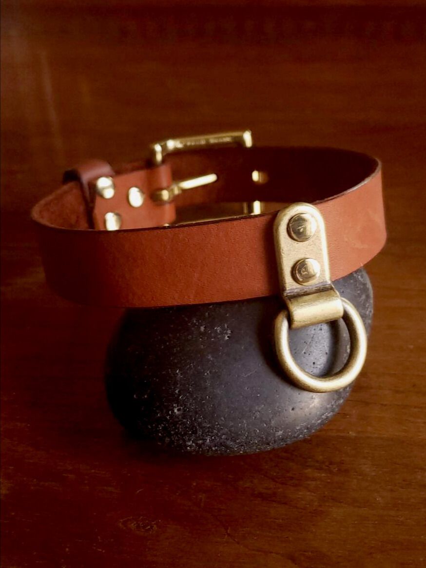Brown and brass collar (custom order) product image (2)
