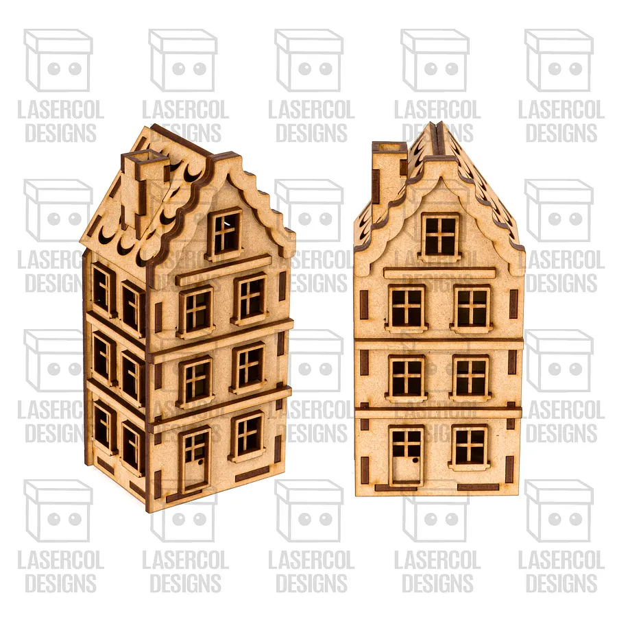 Christmas Houses Set 1 (5 Styles) - Laser Cut Files product image (4)