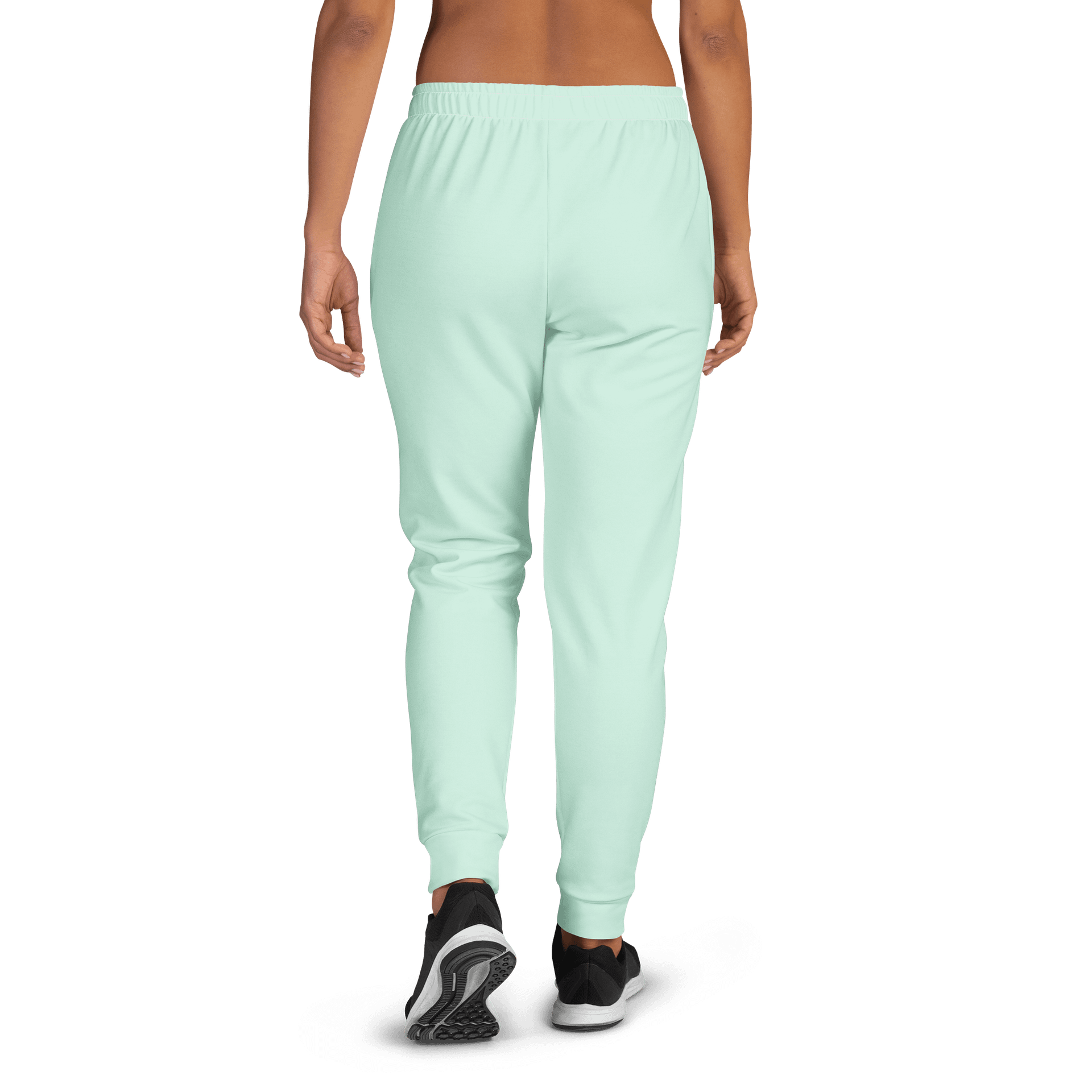 Light Jade Green Solid Color Women's Fleece Sweatpants product image (1)