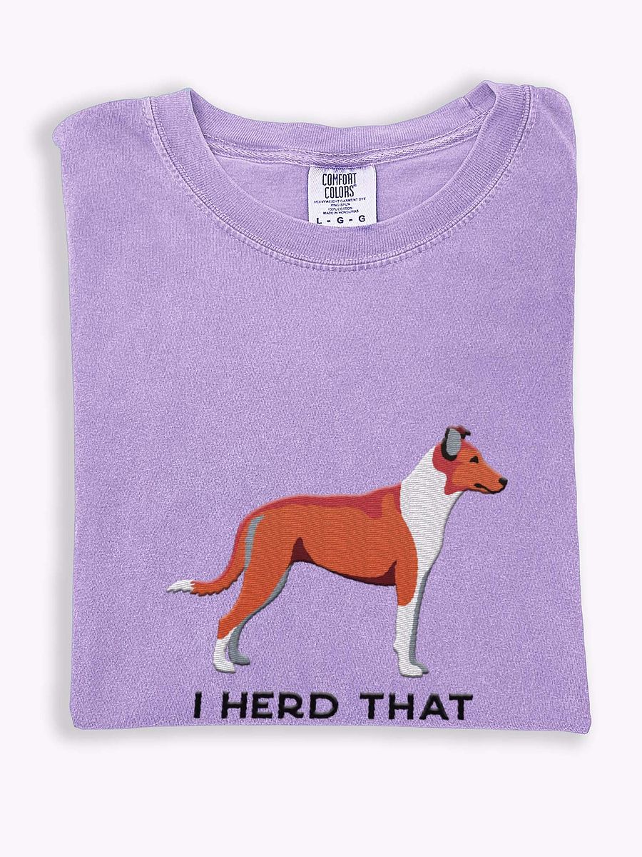 I Herd That T-Shirt(Embroidered) of a Smooth Collie(Red) product image (1)