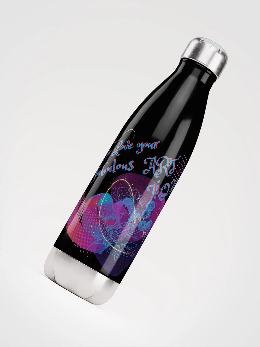 stainless steel water bottle with beautiful I Love Art'  Perfect gift for Active wife,  For those who like unusual arty design product image (7)