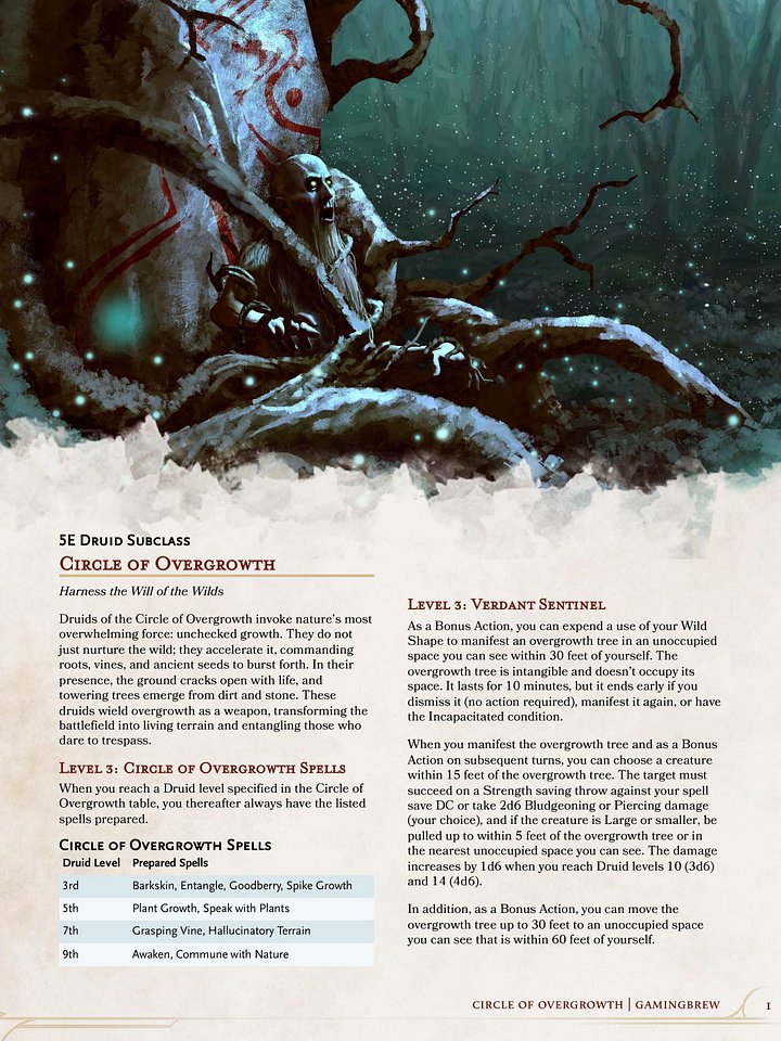 Circle of Overgrowth | 5E 24 Druid Subclass product image (2)