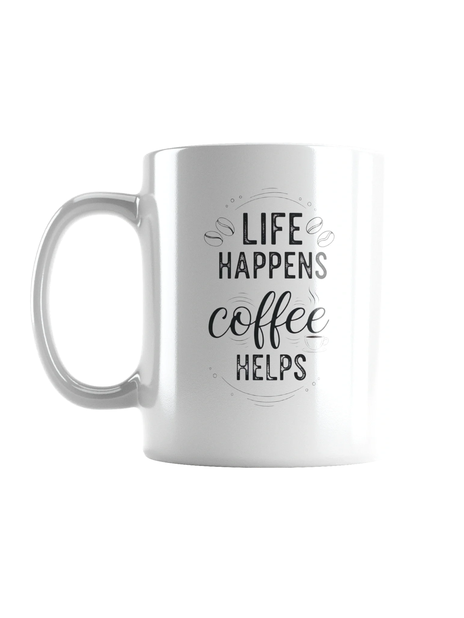 Life Happens Coffee Helps Mug – Funny Inspirational Coffee Cup for Coffee Lovers | Perfect Gift for Morning Boost & Office Humor product image (1)