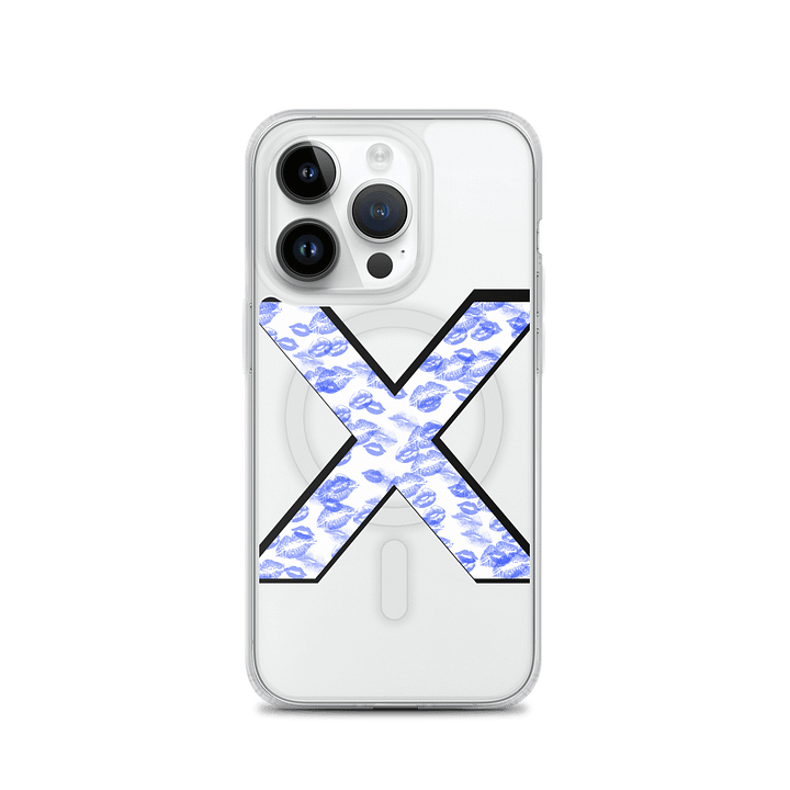 White X Blue Lipstick Kisses Phone Case product image (2)