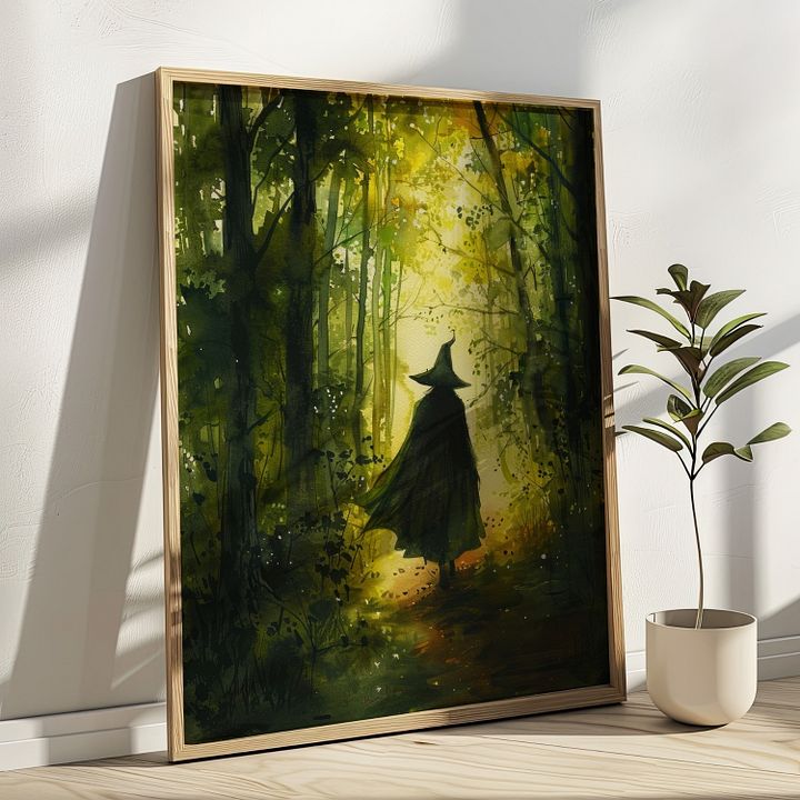Watercolor Forest Witch Ethereal Art Print product image (18)