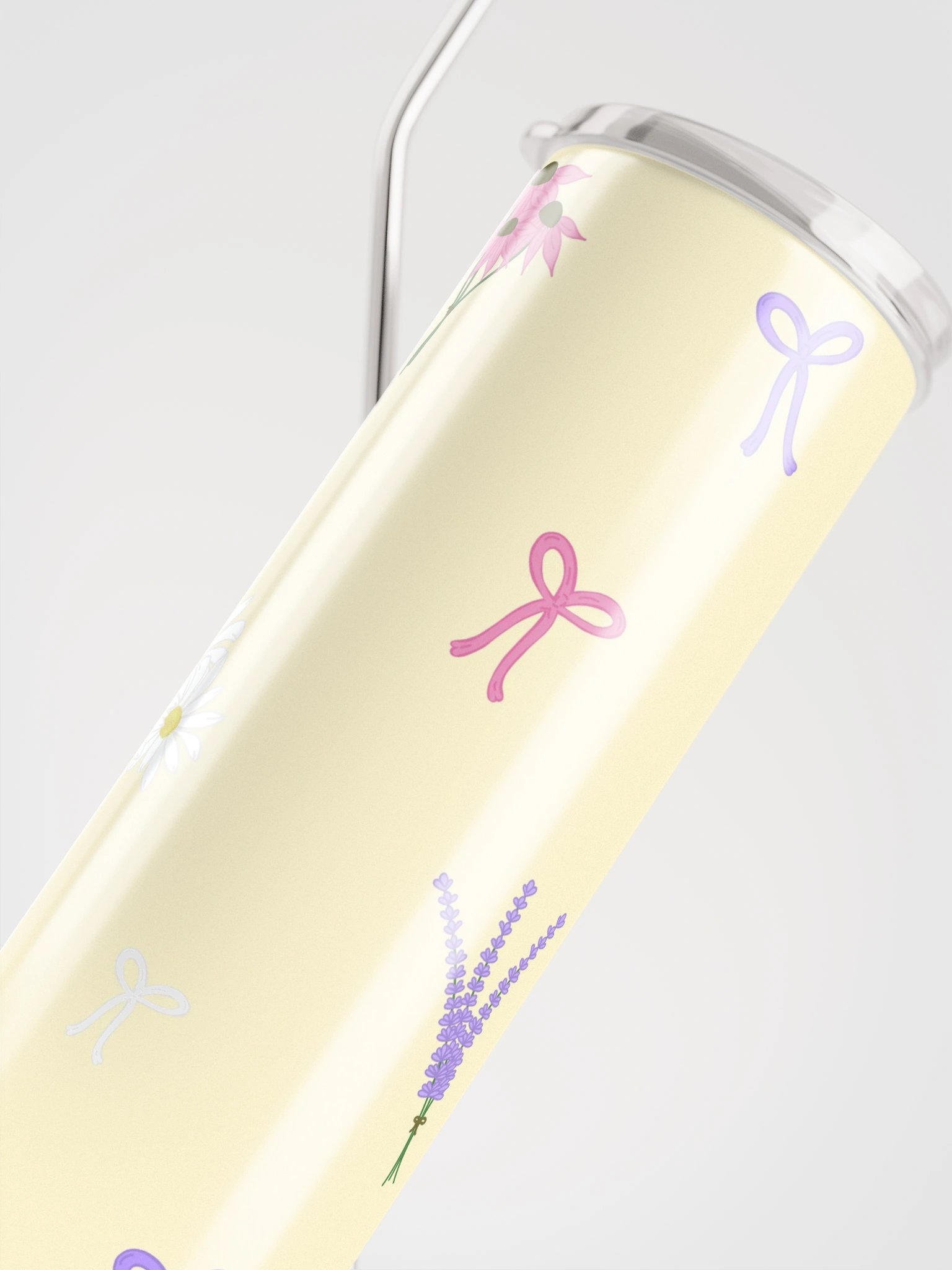Wildflowers and Bows Pattern- Yellow Background Stainless Steel Tumbler product image (5)