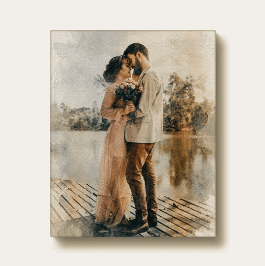 Watercolor painting from photo, watercolor painting custom, painting from photo, watercolor painting, Valentine Gift, canvas wall art product image (3)