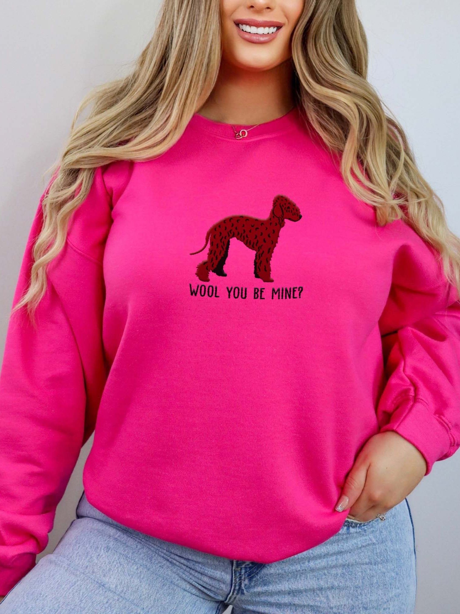 Wool You Be Mine? Sweatshirt (Embroidered) of a Bedlington Terrier(Liver) product image (2)