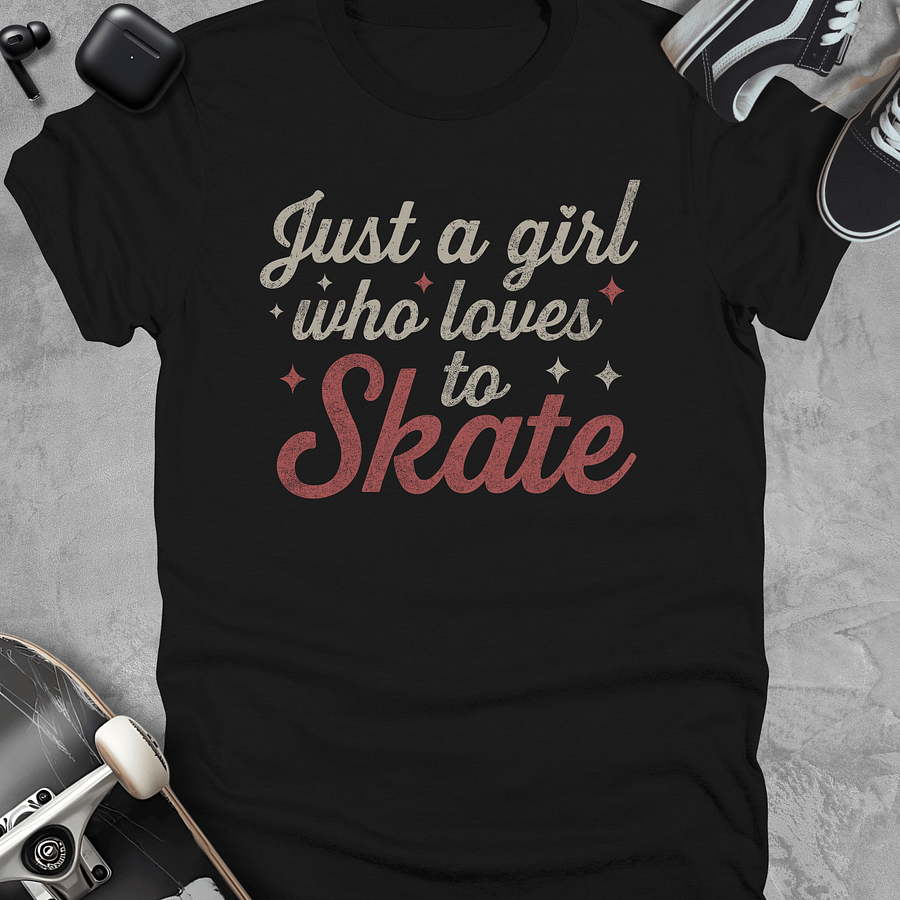 Just a girl who loves to skate, Skateboarding t-shirt product image (1)